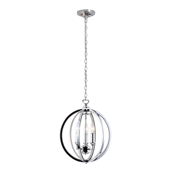 Dainolite 3Lt Chandelier Polished Chrome W/Jeweled Accents KAR-143C-PC